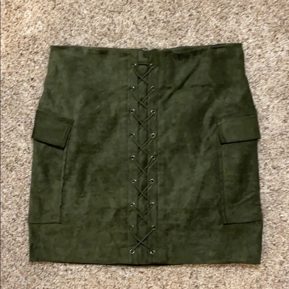 Never worn army green mini skirt